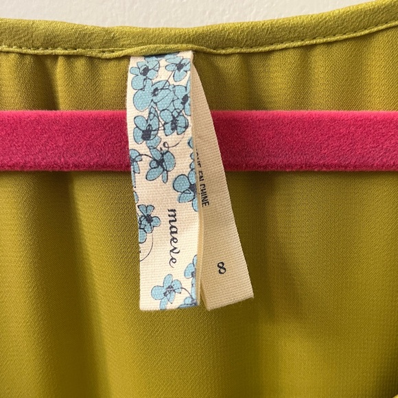 Anthropologie Maeve Sheath Pencil Wiggle Seaside Fields Ruffle Top Dress sz 8 - Picture 3 of 9